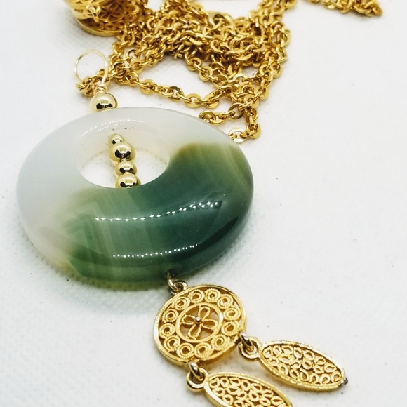 NF * Necklace Beautiful Jade stone Pendant - Picture 6 of 7
